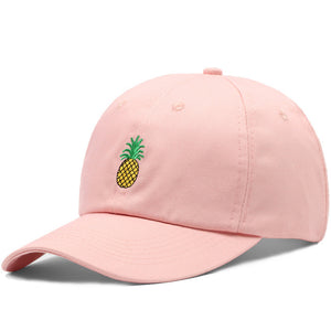 Drop Shipping Pineapple Embroidery Baseball Cap Women Men 100% Cotton Dad Cap Fruit Snapback hip hop Dad Hat Trucker Casquette