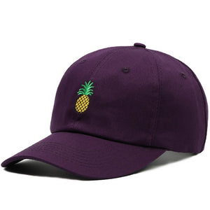 Drop Shipping Pineapple Embroidery Baseball Cap Women Men 100% Cotton Dad Cap Fruit Snapback hip hop Dad Hat Trucker Casquette