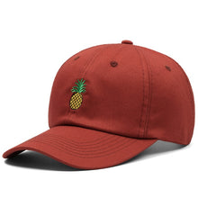 Load image into Gallery viewer, Drop Shipping Pineapple Embroidery Baseball Cap Women Men 100% Cotton Dad Cap Fruit Snapback hip hop Dad Hat Trucker Casquette