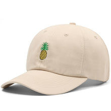 Load image into Gallery viewer, Drop Shipping Pineapple Embroidery Baseball Cap Women Men 100% Cotton Dad Cap Fruit Snapback hip hop Dad Hat Trucker Casquette