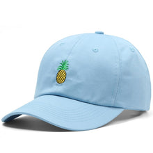 Load image into Gallery viewer, Drop Shipping Pineapple Embroidery Baseball Cap Women Men 100% Cotton Dad Cap Fruit Snapback hip hop Dad Hat Trucker Casquette