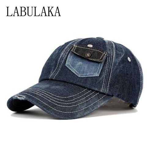 Trucker Hat Summer Hats for Women Men Hip Hop Baseball Caps Fashion Unisex Pocket Patchwork Washed Adjustable Snapback Denim Cap