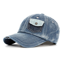 Load image into Gallery viewer, Trucker Hat Summer Hats for Women Men Hip Hop Baseball Caps Fashion Unisex Pocket Patchwork Washed Adjustable Snapback Denim Cap