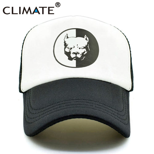CLIMATE Men Women Trucker Caps Bully Pitbull Super Hero Dog Summer Cap Cool Dog Mesh Caps Black Baseball Caps Hat for Men Women