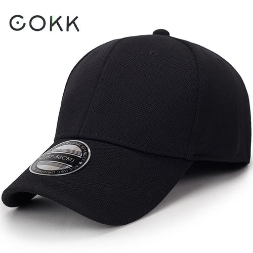 COKK Black Baseball Cap Men Snapback Hats Caps Men Flexfit Fitted Closed Full Cap Women Gorras Bone Male Trucker Hat Casquette
