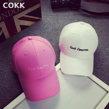 Load image into Gallery viewer, COKK Casual Embroidery pink black White Baseball Cap Snapback Hats For Men Women Casquette Dad Hat Hip Hop Trucker Cap Bone