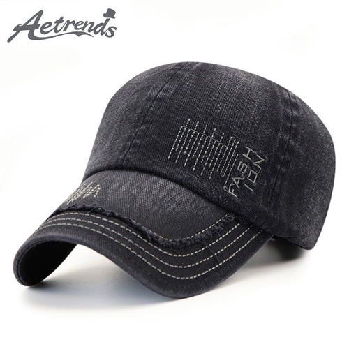 [AETRENDS]cotton cap men 2018 football caps with straight visor hip hop baseball cap with logo motocross bone trucker hat Z-6526