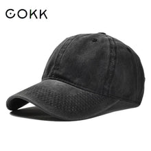 Load image into Gallery viewer, COKK Blank Cotton Washed Baseball Cap Women Men Snapback Caps Gorras Hip Hop Casual Dad Hat Female Trucker Caps 11.11 Hats