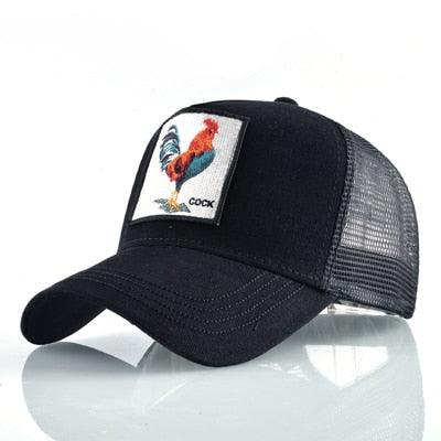 Top Fashion Baseball Cap For Men Women Summer Mesh Embroidery Cock Trucker Bones Snapback Hip Hop Hat Casual Cotton Casquette