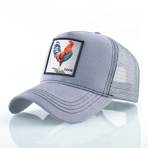 Top Fashion Baseball Cap For Men Women Summer Mesh Embroidery Cock Trucker Bones Snapback Hip Hop Hat Casual Cotton Casquette