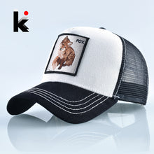 Load image into Gallery viewer, Snapback Fox Embroidery Patch Baseball Cap Women Fashion Breathable Mesh Trucker Hats For Women Unisex Hip Hop Bone Casquette