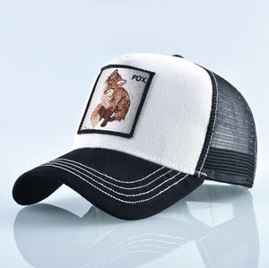 Snapback Fox Embroidery Patch Baseball Cap Women Fashion Breathable Mesh Trucker Hats For Women Unisex Hip Hop Bone Casquette