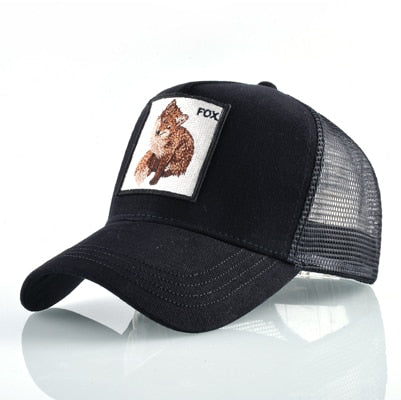 Snapback Fox Embroidery Patch Baseball Cap Women Fashion Breathable Mesh Trucker Hats For Women Unisex Hip Hop Bone Casquette