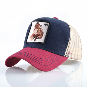 Snapback Fox Embroidery Patch Baseball Cap Women Fashion Breathable Mesh Trucker Hats For Women Unisex Hip Hop Bone Casquette