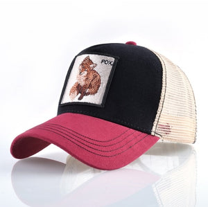 Snapback Fox Embroidery Patch Baseball Cap Women Fashion Breathable Mesh Trucker Hats For Women Unisex Hip Hop Bone Casquette