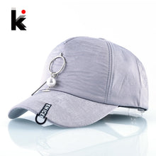 Load image into Gallery viewer, Spring And Autumn Baseball Caps Women Fashion Metal Pearl Decoration Snapback Hip Hop Hats Grils Trucker Caps Female Casquette