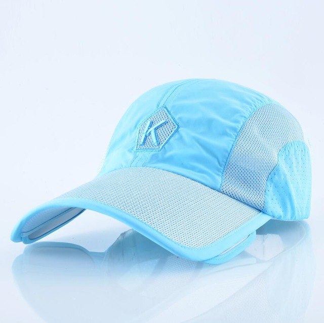 Summer Baseball Cap Men Women Retractable Visor K Embroidery Snapback Mesh Hat Fishing Riding Quick-Dry Bone Trucker Casquette