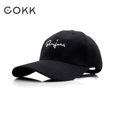 Load image into Gallery viewer, COKK Baseball Cap Women Black Snapback Caps Summer Hats For Women Men Dad Hat Trucker Cap Bonjour Embroidery Casquette Bone Male