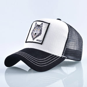 Summer trucker cap mesh snapback hip hop hats for men wolf embroidery baseball caps women full dad hat men bone feminino
