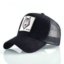 Load image into Gallery viewer, Summer trucker cap mesh snapback hip hop hats for men wolf embroidery baseball caps women full dad hat men bone feminino