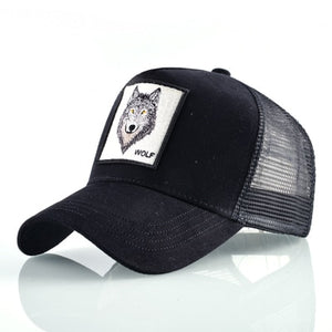 Summer trucker cap mesh snapback hip hop hats for men wolf embroidery baseball caps women full dad hat men bone feminino
