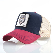Load image into Gallery viewer, Summer trucker cap mesh snapback hip hop hats for men wolf embroidery baseball caps women full dad hat men bone feminino