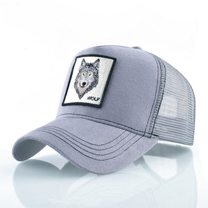 Summer trucker cap mesh snapback hip hop hats for men wolf embroidery baseball caps women full dad hat men bone feminino