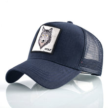 Load image into Gallery viewer, Summer trucker cap mesh snapback hip hop hats for men wolf embroidery baseball caps women full dad hat men bone feminino