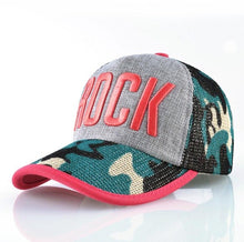 Load image into Gallery viewer, Summer Mesh Baseball Cap Women Fashion ROCK Letter Hat For Men Cotton Linen Snapback Hip Hop Casquette Trucker Bone Drake Gorras