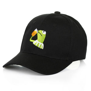 Emoji Frog Baseball Cap Adjustable Trucker Hat Summer Cartoon Hip Hop Snapback Hats For Men Sad Frog Embroidery Strap back Cap