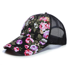 Load image into Gallery viewer, Summer Floral Baseball Cap Mesh Snapback Trucker Hats For Women Hip Hop Girls Hat Fashion Print Sun Hat Cotton Outdoor Sport Cap