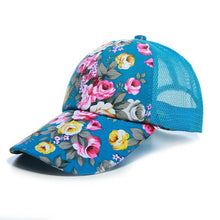 Load image into Gallery viewer, Summer Floral Baseball Cap Mesh Snapback Trucker Hats For Women Hip Hop Girls Hat Fashion Print Sun Hat Cotton Outdoor Sport Cap