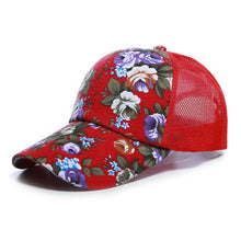 Load image into Gallery viewer, Summer Floral Baseball Cap Mesh Snapback Trucker Hats For Women Hip Hop Girls Hat Fashion Print Sun Hat Cotton Outdoor Sport Cap