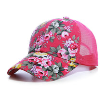 Load image into Gallery viewer, Summer Floral Baseball Cap Mesh Snapback Trucker Hats For Women Hip Hop Girls Hat Fashion Print Sun Hat Cotton Outdoor Sport Cap