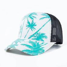 Load image into Gallery viewer, Summer Mesh Hat Cotton Baseball Cap Women Men Coconut Tree Print Sun Visor Caps Casual Trucker Dad Hat Adjustable Snapback Cap