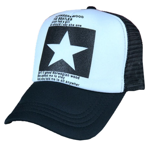Snapback Trucker Caps Dad Hats Baseball Cap Men Star Print Summer Outdoor Sport Hip Hop Adjustable Women Mesh Hat Casual Visor