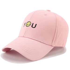 Harajuku Dad Hats For Women Men Baseball Cap Summer Korean Snapback Hip Hop Caps Adjustable Casual Trucker Hat Letter Smile Face