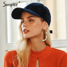 Load image into Gallery viewer, Simplee fashion 2018 soft velvet baseball caps Casual golf outdoor travel trucker hat Autumn winter women leisure hat caps