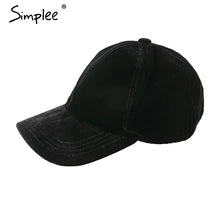 Load image into Gallery viewer, Simplee fashion 2018 soft velvet baseball caps Casual golf outdoor travel trucker hat Autumn winter women leisure hat caps