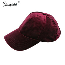 Load image into Gallery viewer, Simplee fashion 2018 soft velvet baseball caps Casual golf outdoor travel trucker hat Autumn winter women leisure hat caps