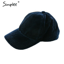 Load image into Gallery viewer, Simplee fashion 2018 soft velvet baseball caps Casual golf outdoor travel trucker hat Autumn winter women leisure hat caps