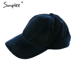 Simplee fashion 2018 soft velvet baseball caps Casual golf outdoor travel trucker hat Autumn winter women leisure hat caps