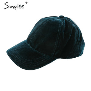 Simplee fashion 2018 soft velvet baseball caps Casual golf outdoor travel trucker hat Autumn winter women leisure hat caps