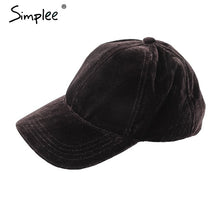 Load image into Gallery viewer, Simplee fashion 2018 soft velvet baseball caps Casual golf outdoor travel trucker hat Autumn winter women leisure hat caps