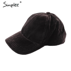 Simplee fashion 2018 soft velvet baseball caps Casual golf outdoor travel trucker hat Autumn winter women leisure hat caps