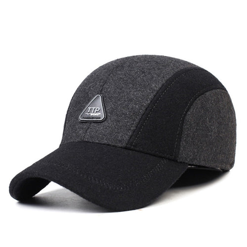 [AETRENDS] Wool Cap Ears Mens Baseball Caps Russia Winter Festival Brand Man Hat Sport Polo Golf Band Hats Bone Trucker Z-5003
