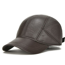 Load image into Gallery viewer, [AETRENDS] Sheepskin Leather Cap Winter Hats for Men Genuine Leather Baseball Cap with Ears Dad Hat Trucker Hat Casquette Z-5295