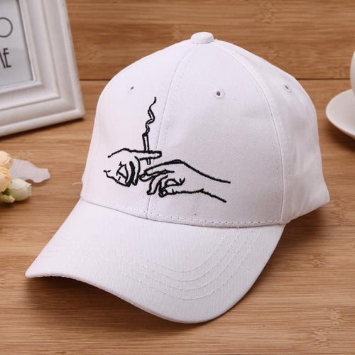 Unisex Hands Smoke Embroidery Baseball Cap