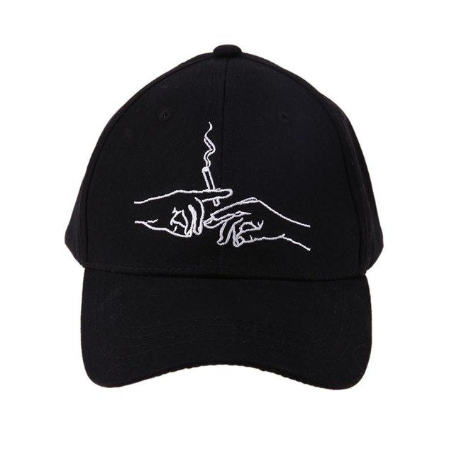 Unisex Hands Smoke Embroidery Baseball Cap