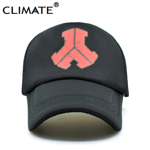 CLIMATE Men Rock Metal Caps Mesh Hat Rock and Roll Music Defqon.1 Black Cool Summer Baseball Cap Black Net Trucker Caps Hat